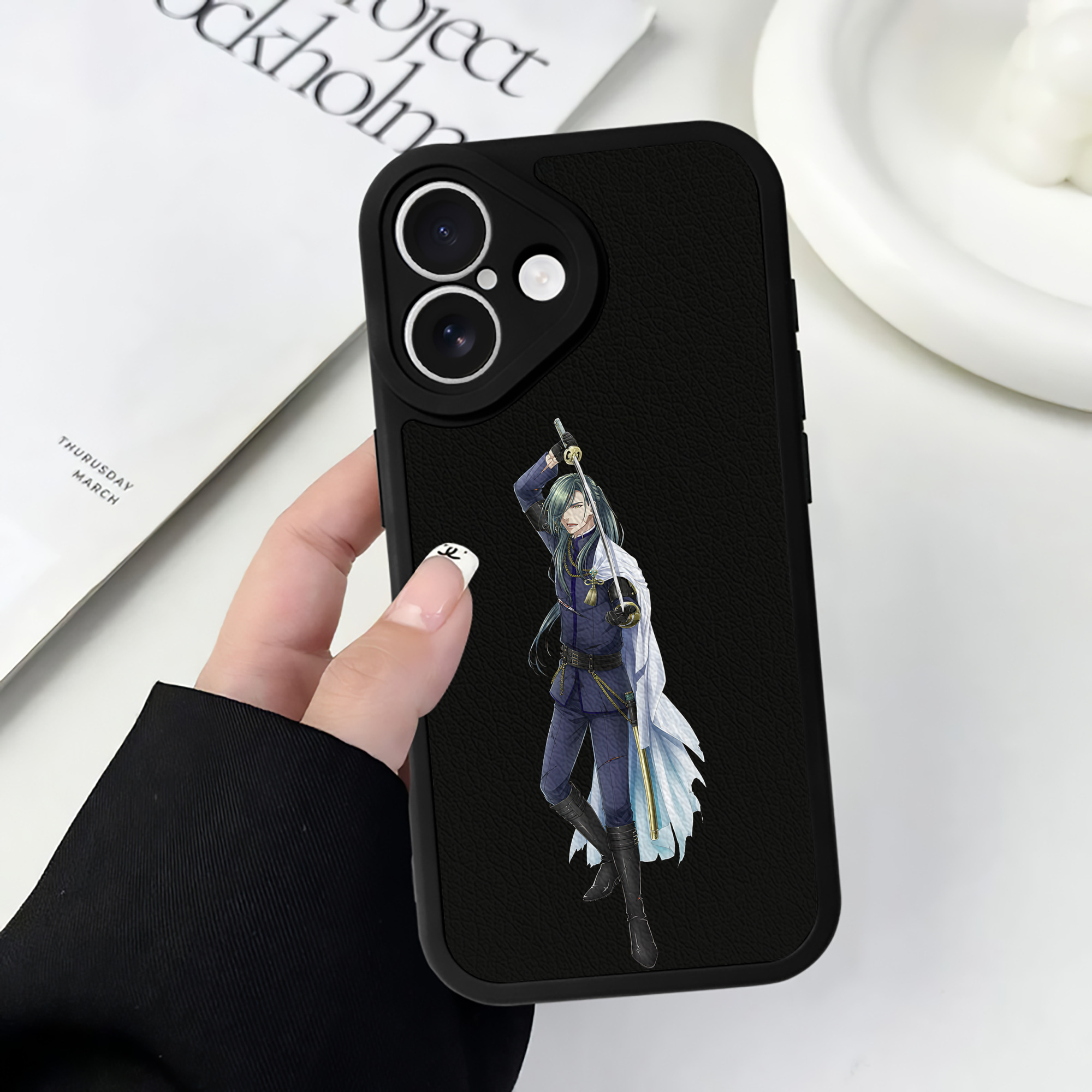 （画像用） 刀剣乱舞 Touken Ranbu 【iPhone 16シリーズ対応】シリコンスマホケース（レザー調） 材質：シリコン